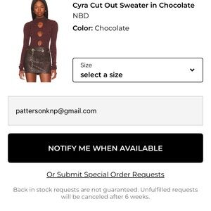NBD Chocolate Cut Out Sweater